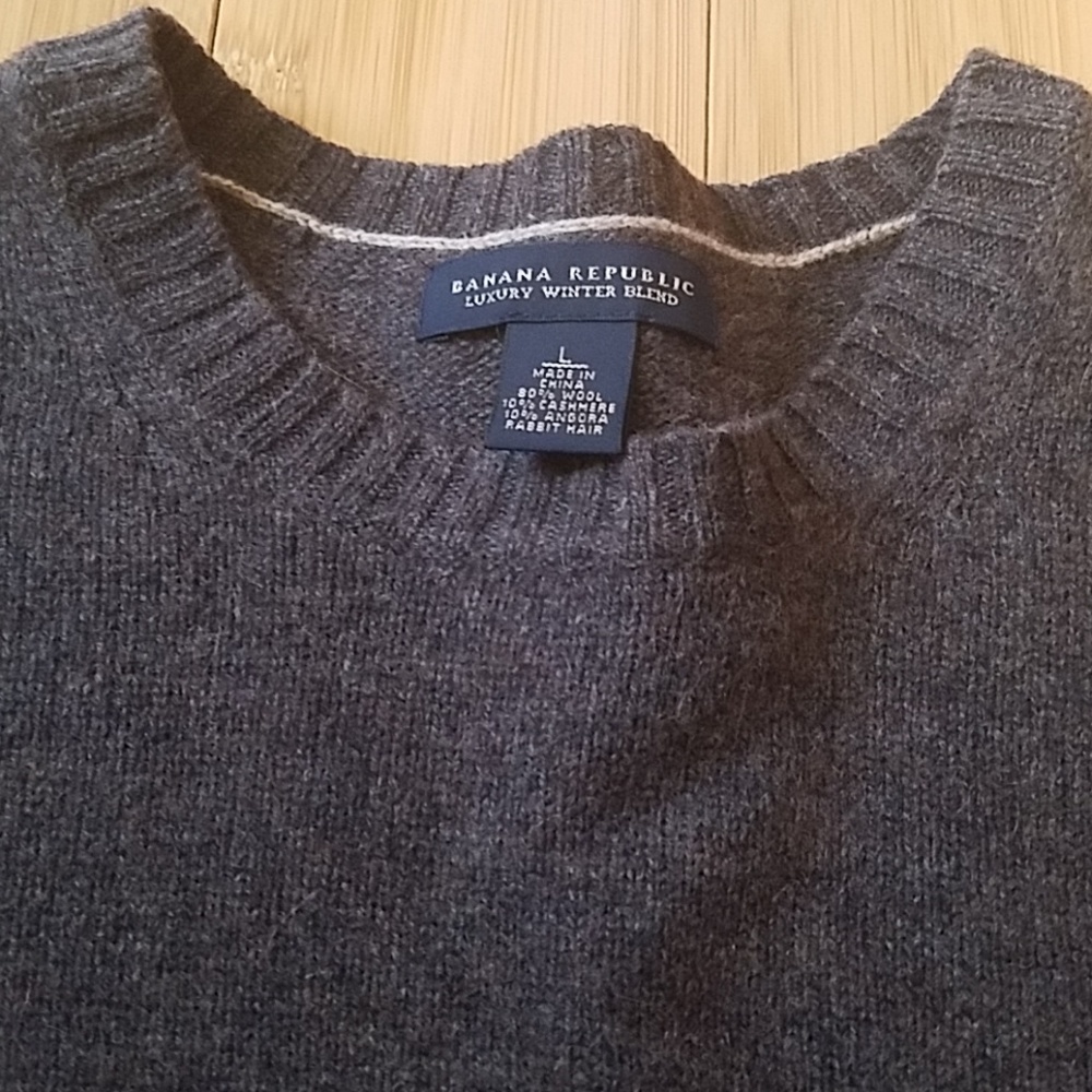 Mens BR Lrg Brown Wool/Cashmere Sweater